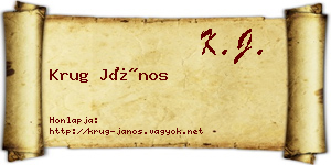 Krug János névjegykártya